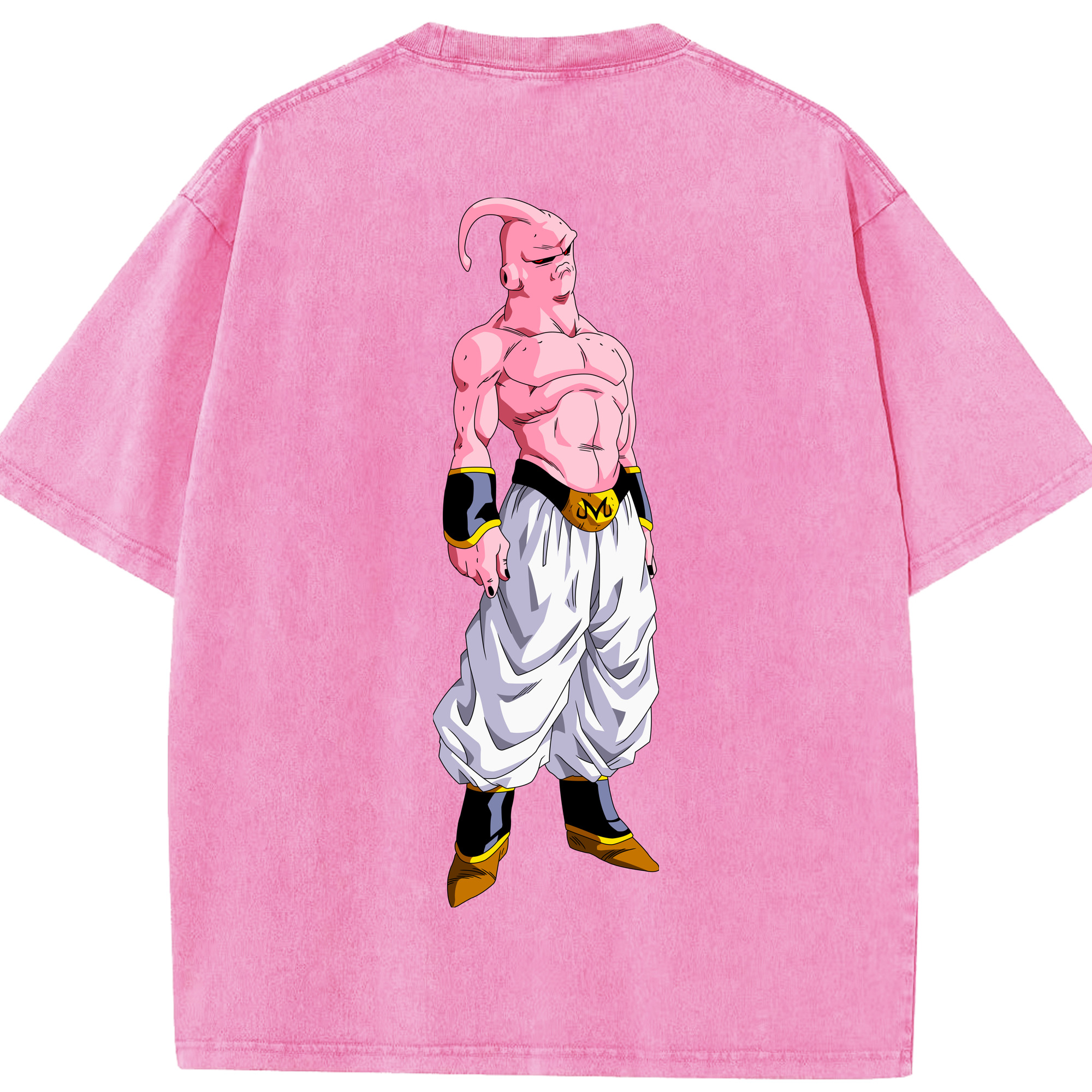 （画像用） ドラゴンボール 魔人ブウ DRAGON BALL Majin Buu 綿100% ヴィンテージ風 半袖Tシャツ（背面プリント）